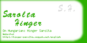 sarolta hinger business card